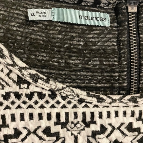 Maurices tunic/dress black/white 3-4 sleeve fitted A-line GUC sz XL - Picture 6 of 6